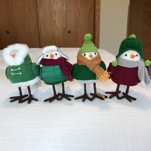 Target Wondershop 2019 Featherly Friends Christmas/Winter Fabric Birds Lot of 4